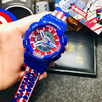 直購#CASIO 卡西歐 復仇者聯盟G-SHOCK漫威限量版 美國隊長 休閒運動腕錶 運動電子手錶
