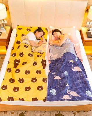 旅行隔臟睡袋大人純棉被套罩單雙人住酒店便攜式出差旅游常備床單超夯 精品