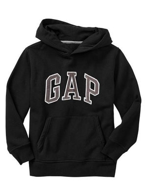 ╭☆°芒果衣櫃 美國全新GAP logo hoodie  黑色 帽T SIZE L