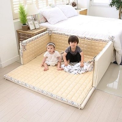 韓國GGUMBI/Dream B多功能圍欄地墊式嬰兒床-大星星