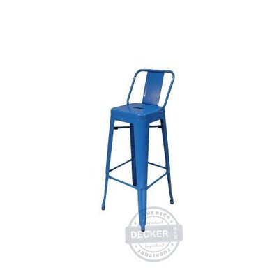【Decker • 德克爾家飾】北歐工業風 經典設計的一張椅子 吧檯鐵椅 Tolix Bar Stool - 藍