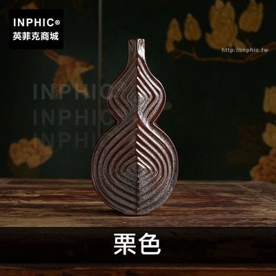 INPHIC-裝飾擺件茶室葫蘆茶藝福祿壽喜花瓶-栗色_qP47