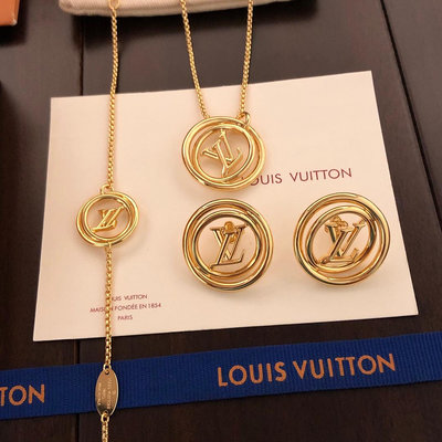法國精品Louis Vuitton LV旋轉交錯字母手鍊 項鍊 耳釘 代購