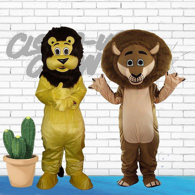 熱銷 獅子卡通人偶服裝人穿行走超級獅子玩偶衣服公仔頭套表演道具服裝 可開發票