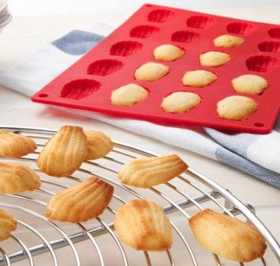 ☆╮布咕咕╭☆矽膠鉑金瑪德琳蛋糕模具烤箱用烘焙西點點心20連貝殼蛋糕點心烤模