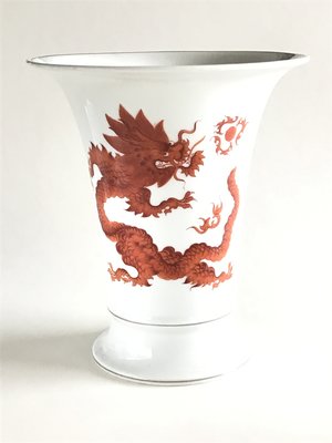 Meissen 絶版珍藏 明式 紅龍 花瓶