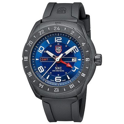 [永達利鐘錶] LUMINOX 雷明時 太空系列 GMT雙時區膠帶腕錶-藍x黑LM-A5023/45mm
