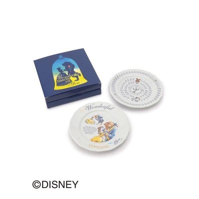 日本迪士尼 Afternoon Tea (代購) 美女與野獸 貝兒公主 茶壺媽媽 陶瓷盤 一套2入 禮盒