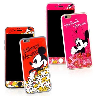 【Disney 】iPhone 6 /6s 強化玻璃彩繪保護貼-米奇米妮