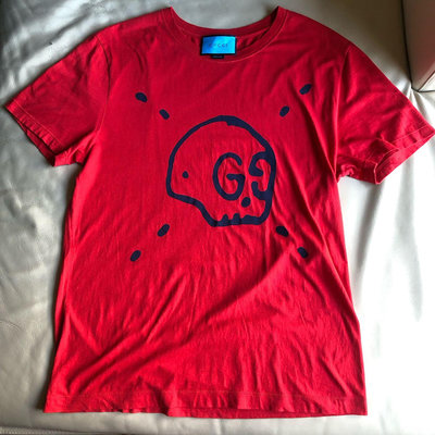 [品味人生2]保證正品 GUCCI 紅色 雙G圖案 短袖T恤 短T size M
