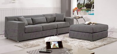 【N D Furniture】台南在地家具-典雅簡單大方款可拆洗棉麻灰布L型沙發/布沙發MC