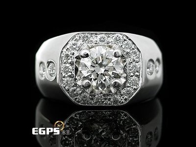 【永生流當品】《EGPS》 鑽石戒指 主石1.03CT 天然真鑽 白K金材質 簡約風采 鑽戒 男戒 PW7393