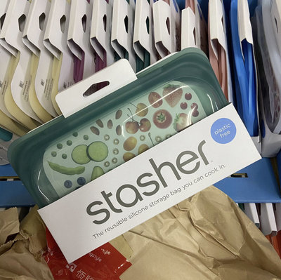 原廠 Stasher 舒肥矽膠密封袋 經典長型密封矽膠袋 全新 可微波.洗碗機.冷凍，換櫃出清  耐高溫+低溫無虞