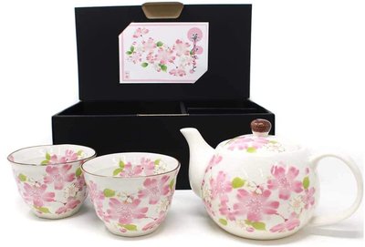 11615A 日本製造 好品質 和風櫻花茶壺茶杯組 日式粉櫻浪漫陶瓷壺茶壺水壺泡茶壺套裝陶器下午茶壺茶杯擺件禮品
