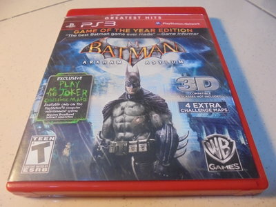 PS3 蝙蝠俠-阿卡漢療養院/小丑大逃亡 年度版 Arkham Asylum 英文版 直購價700元 桃園 《蝦米小鋪》