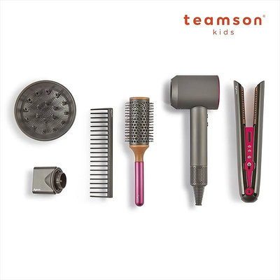 娃娃國【美國 TEAMSON】Dyson聯名款 髮型設計師豪華吹風機+直髮器Combo玩具造型組