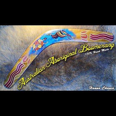 Australian Aboriginal Boomerang 澳洲 原住民 純手工 迴力鏢 100%澳洲製 擺飾 禮品 紀念品