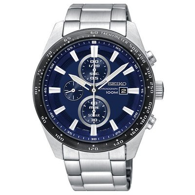 SEIKO 精工 Criteria 太陽能計時腕錶-42.8mm/V176-0AV0B(SSC647P1)藍