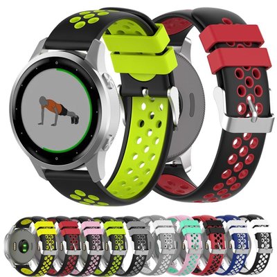 適用於 Garmin vivoactive 4S 矽膠錶帶更換透氣運動腕帶橡膠手鍊 18mm 錶帶
