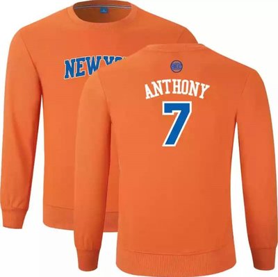 🌈甜瓜Carmelo Anthony安東尼長袖棉T恤上衛衣🌈NBA尼克隊Nike耐克愛迪達運動籃球衣服大學T男647