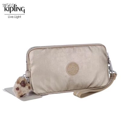 Kipling 猴子包 金屬金 K70109 拉鍊手掛包 零錢包 長夾 手拿包 鈔票/零錢/卡包 輕便多夾層 防水 限量