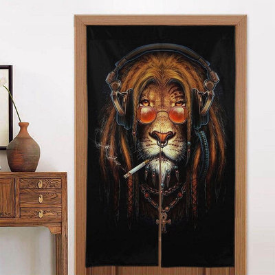 雷鬼 Rasta 獅子 (2 個) 86 * 143cm 臥室 / 客廳床簾的門簾窗簾