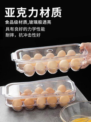 日本廚房透明亞克力冰箱雞蛋盒家用雞蛋格放雞蛋收納盒分格保鮮~半島鐵盒