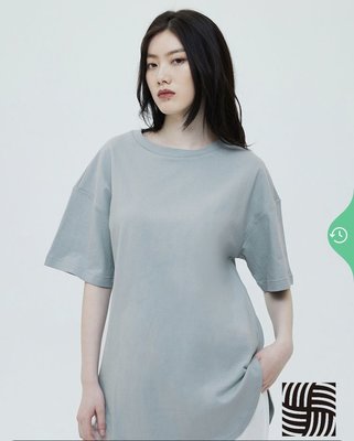 全新正品 gap 女裝素色厚磅短袖T恤 灰藍色