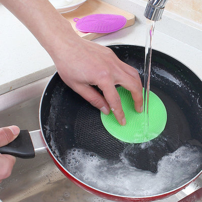 矽膠洗碗刷清潔刷 不沾油廚房清潔刷 去污多功能瓜果蔬菜百潔布