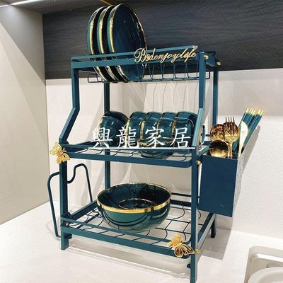 95折免運上新BSD廚房用品碗盤置物架多功能臺面碗碟收納盒碗筷瀝水架家用大全