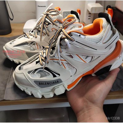 二手Balenciaga Track 運動鞋慢跑女款542436W1GB19059 白橙| Yahoo奇摩拍賣