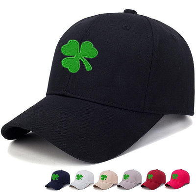 Lyprerazy 愛爾蘭綠色棒球帽三葉草中性刺繡棒球帽硬頂刺繡 棒球帽 學生帽 鴨舌帽 太陽帽 素色帽子 遮陽帽 嘻哈帽
