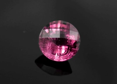 裸石0629  圓形棋盤切割 電氣石 碧璽  粉紫紅 1.24ct  (6.75mm)