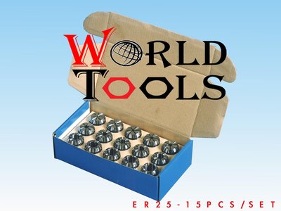 ~WORLD TOOLS~銑床工具配件~銑床套筒/COLLET/ER系列筒夾/ER-25/ER-25~~15PCS
