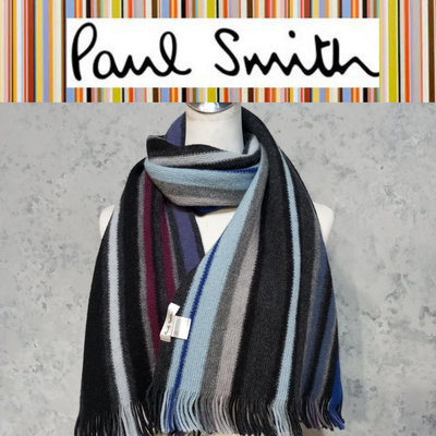 【皮老闆二店】二手真品 Paul Smith 圍巾 精品圍巾 保暖圍巾 160*30 德國製 H143