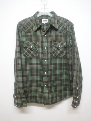 【G.Vintage】日本 Pherrow's美式經典格紋牛仔風格長袖襯衫LG(40)號