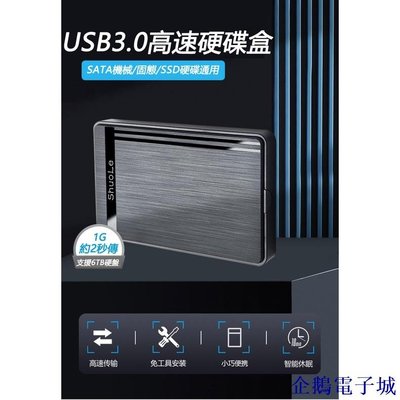 企鵝電子城【買一送一】2.5吋硬碟盒 usb3.0外置行動硬碟盒 SSD外接盒 固態機械串口SATA免工具