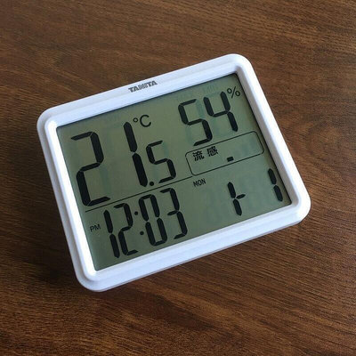 現貨：新品限時八折開發票TANITA室內溫濕度計日本百利達RH-002智能溫度計帶鬧鐘 時間日歷