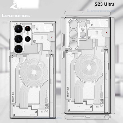 SAMSUNG 沒有手機風格三星 Galaxy S23 S22 S24 Ultra 貼花皮膚背屏保護膜全覆蓋 3M 包裝