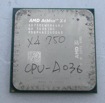 AMD Athlon X4 750 AD750KW0A44HJ 3.4G 四核 CPU FM2腳位 CPU-A036