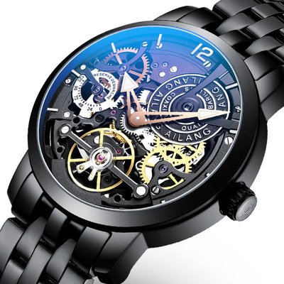 【KYH流行之星】AILANG艾浪手錶雙飛輪全自動機械表男錶時尚大氣男士手錶8822B