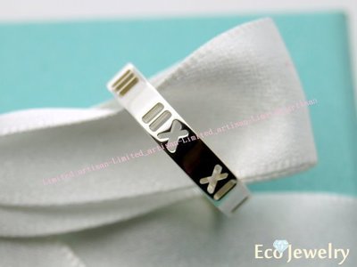 《Eco-jewelry》【Tiffany&amp;Co】新款簍空羅馬數字戒指 純銀925戒指~專櫃真品已送洗