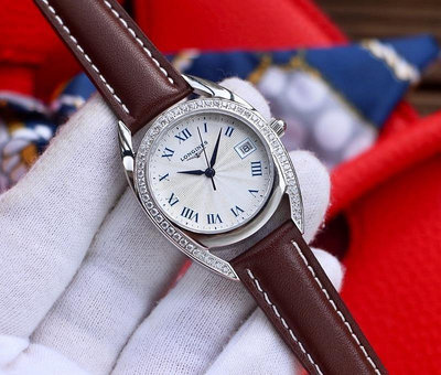 直購#浪琴手錶LONGINES 馬術系列女士腕錶  石英女表鑲鑽錶盤   直徑30mm
