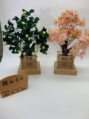 日本回流五月人形擺件櫻花樹配雛人形手工制作