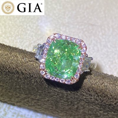 【台北周先生】周老闆說看起來像VVS天然Fancy綠色鑽石 5.02克拉 綠鑽 Even分布18K鑽戒 真鑽 送GIA