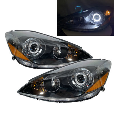 卡嗶車燈 適用於 TOYOTA 豐田 SIENNA XL20 MK2 06-10 後期 光導LED光圈魚眼 大燈 黑框