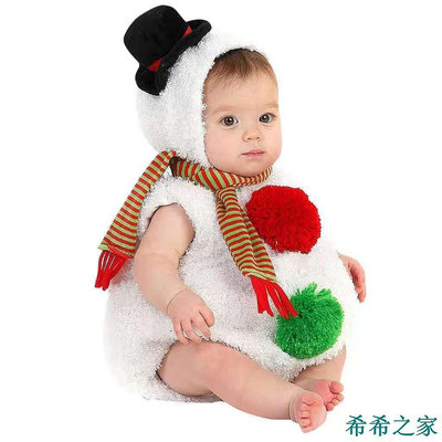 熱賣 寶寶冬天拍照服裝嬰兒滿月百天攝影衣服聖誕節照相服飾雪人造型服 c0ZA新品 促銷