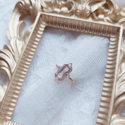 925純銀古典歐式紫黃水晶戒指