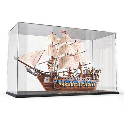 展示盒適用樂高10210海盜系列帝國戰艦積木模型透明亞克力防塵盒~芙蓉百貨