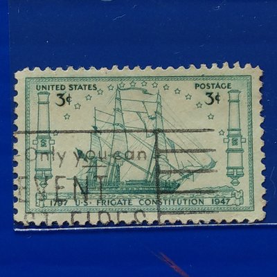 【大三元】美洲舊票-美國1947年美國護衛艦“憲法”150週年郵票 -1全1套(43)